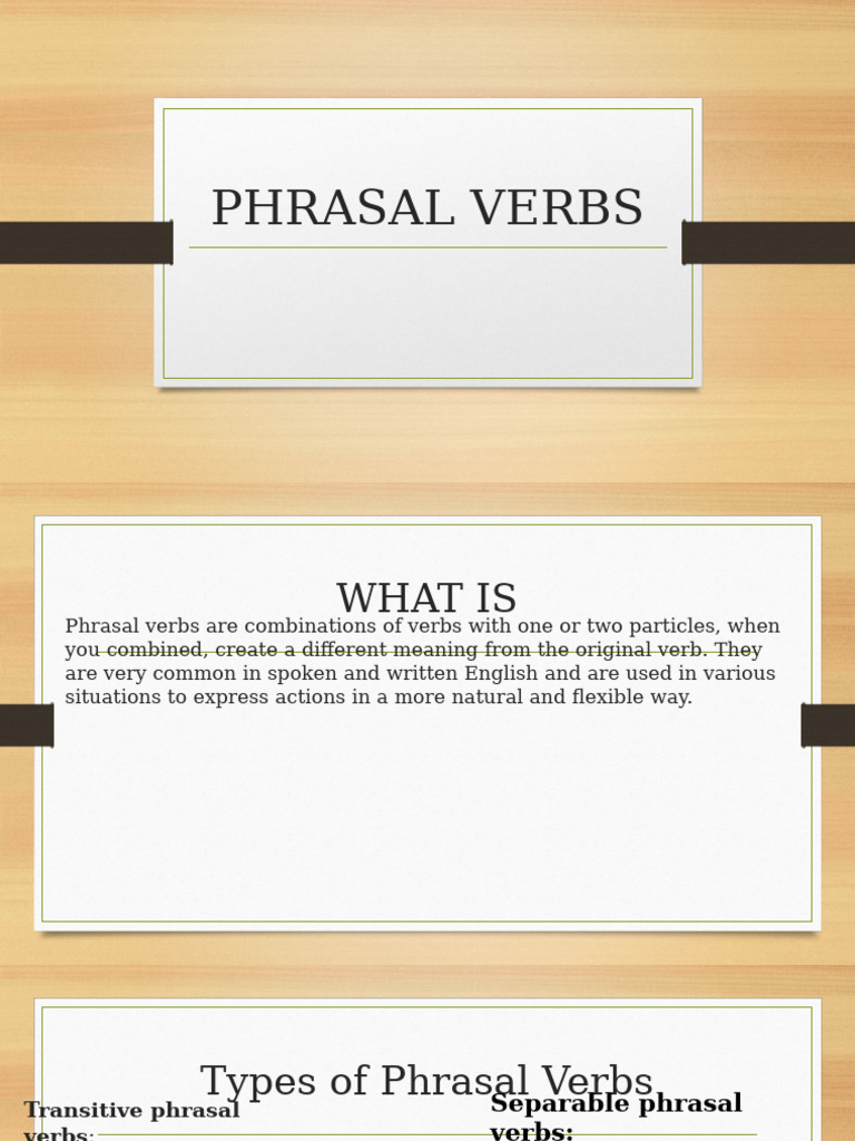 Types of Phrasal Verbs Explained | PDF
