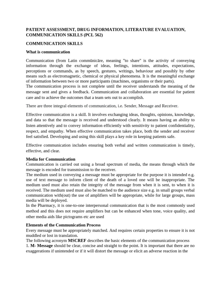 COMMUNICATION SKILLS Lecture Notes | PDF | Communication | Nonverbal ...