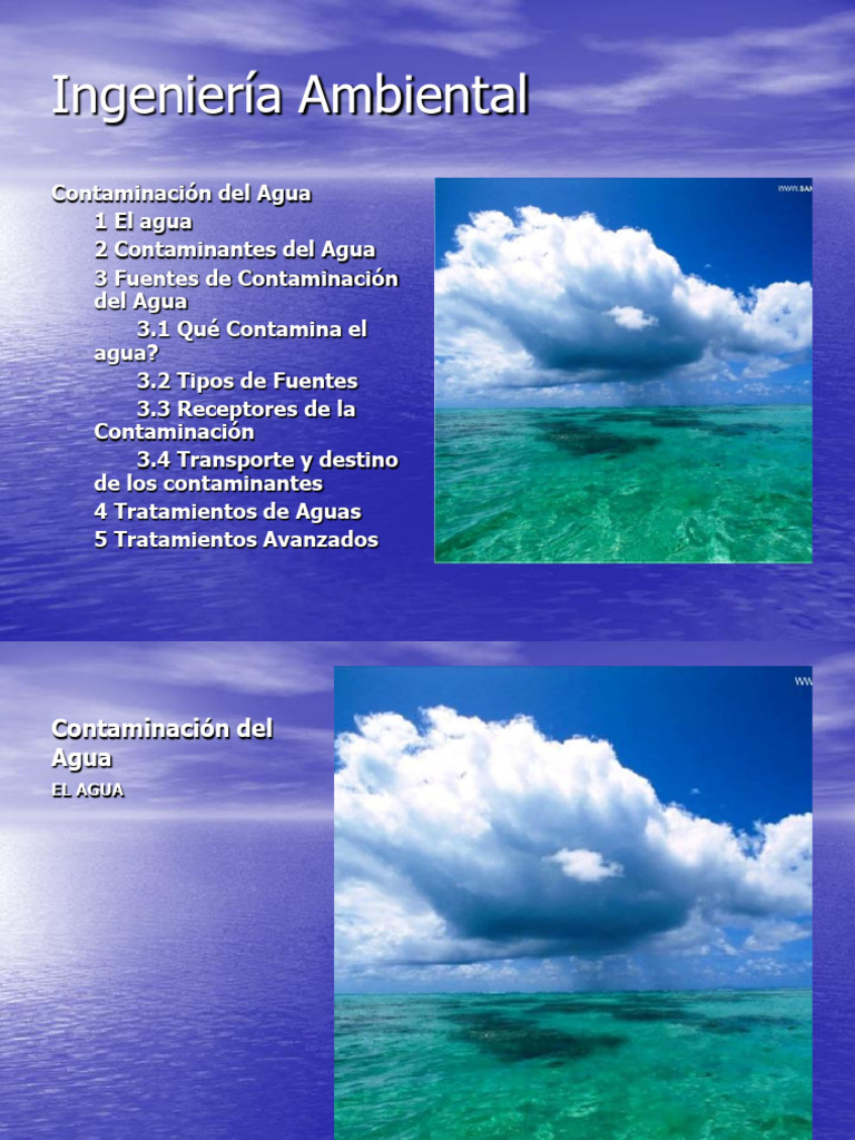Contaminación del Agua: Fuentes y Tratamientos | PDF | Agua | Contaminación