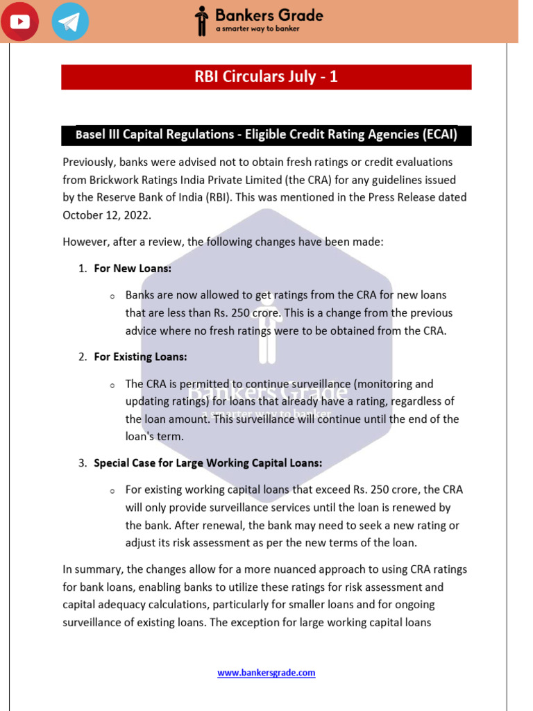 RBI July Circulars: Key Updates on Loans and Remittances | PDF | Banks ...