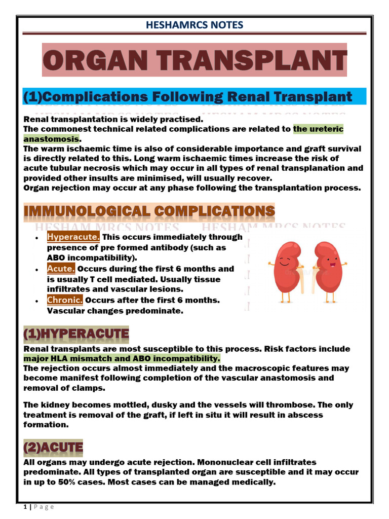 Organ Transplnt Updated-1 | PDF | Transplant Rejection | Kidney ...