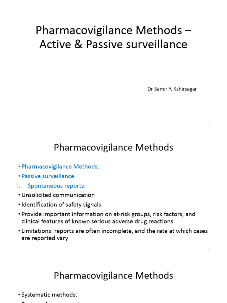 Pharmacovigilance Methods Explained | PDF | Pharmacovigilance | Cohort ...