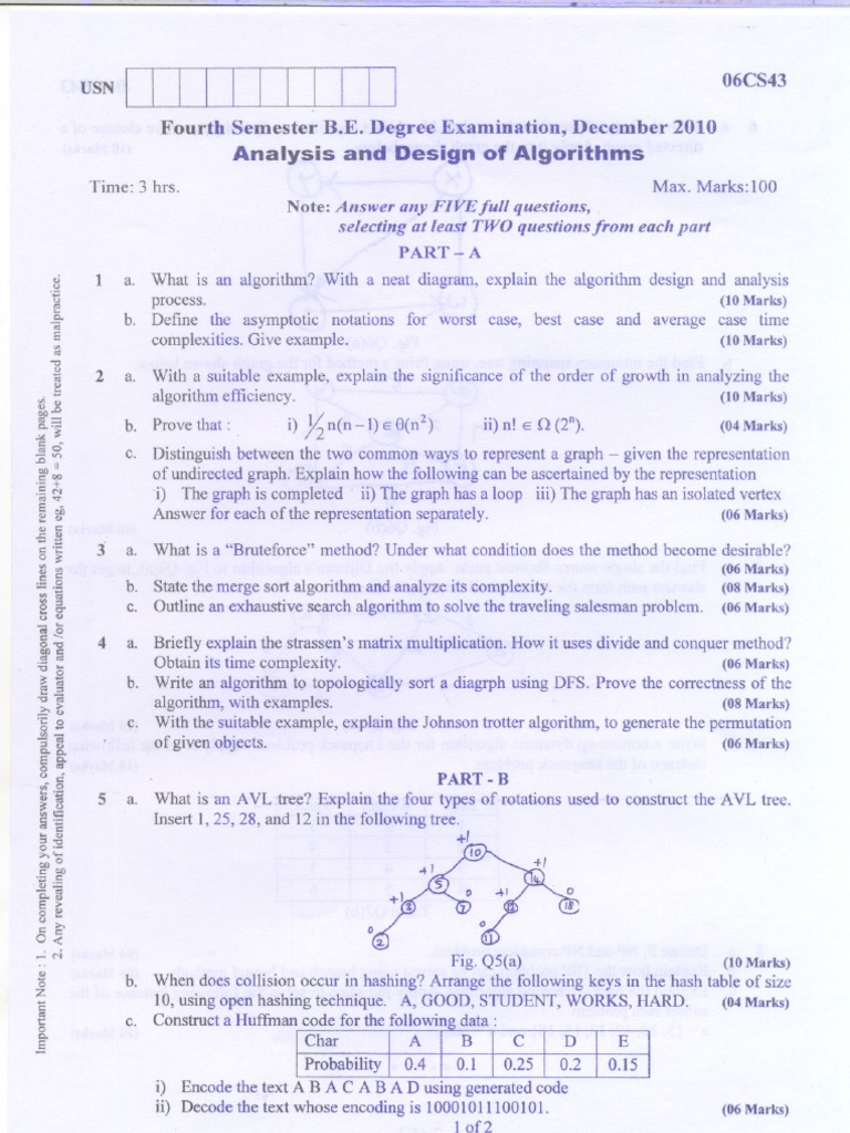 Analysis and Design of Algorithm Paper 2 | PDF | Algorithms And Data ...