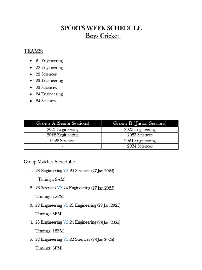Boys Cricket Tournament Handbook | PDF | Bowling (Cricket) | Summer Sports