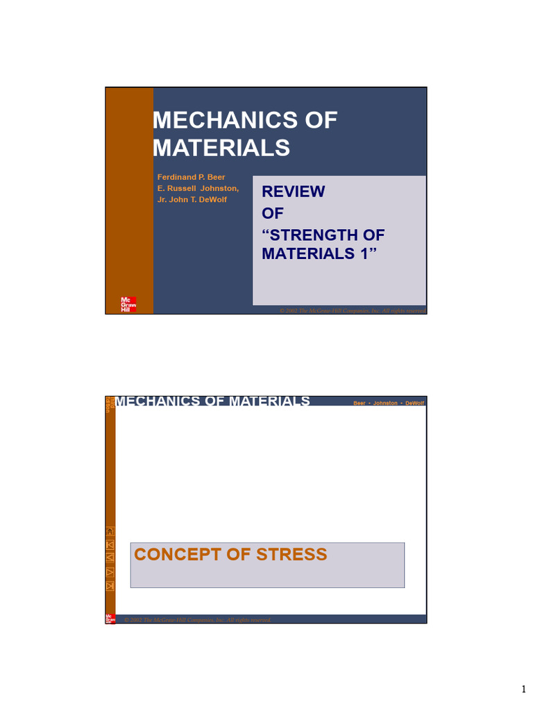 Mechanics of Materials Overview | PDF | Stress (Mechanics) | Strength ...