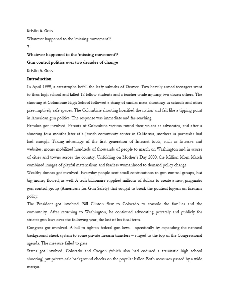 Evolution of Gun Control Advocacy | PDF | Gun Politics In The United ...