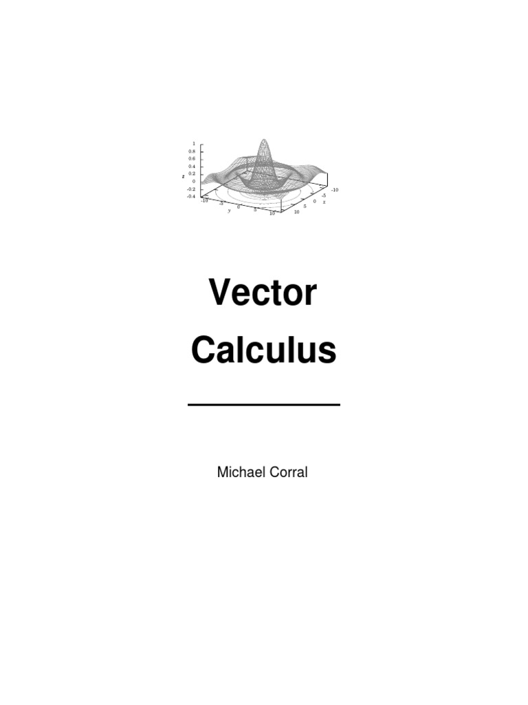 Vector Calculus by Micheal Corral | PDF | Cartesian Coordinate System ...