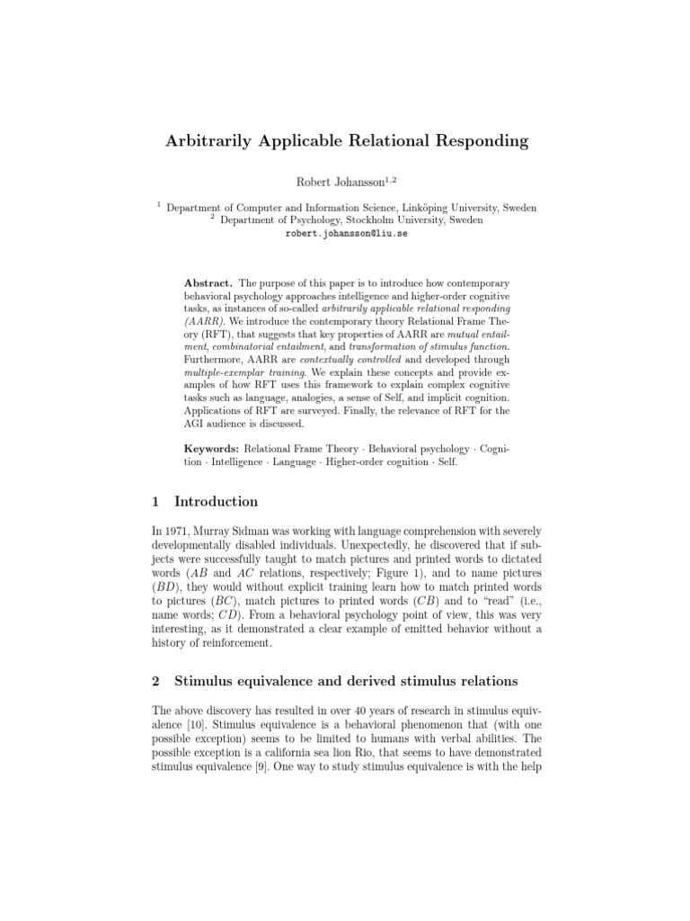 Johansson R Generalized Identity Matching | PDF | Behavioural Sciences ...