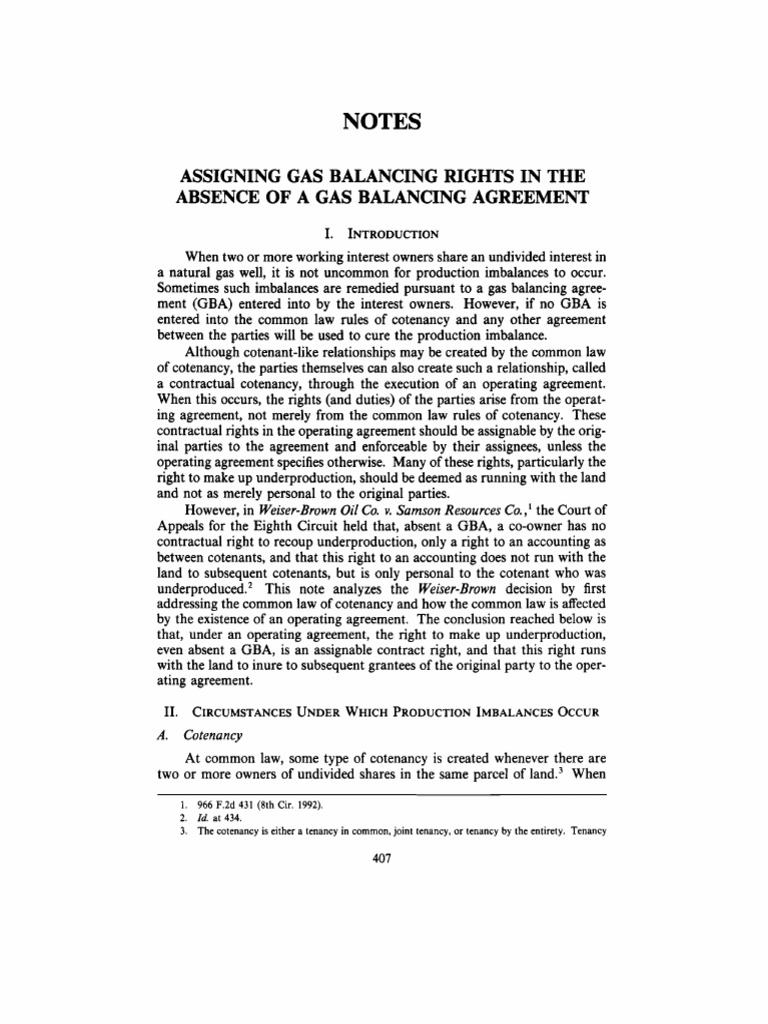 7-Vol14 No2 1993 Assigning Gas Balancing Rights | PDF | Concurrent ...