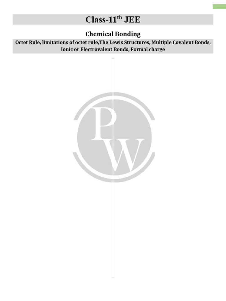 JEE Class 11 Chemical Bonding Guide | PDF | Ion | Ionic Bonding
