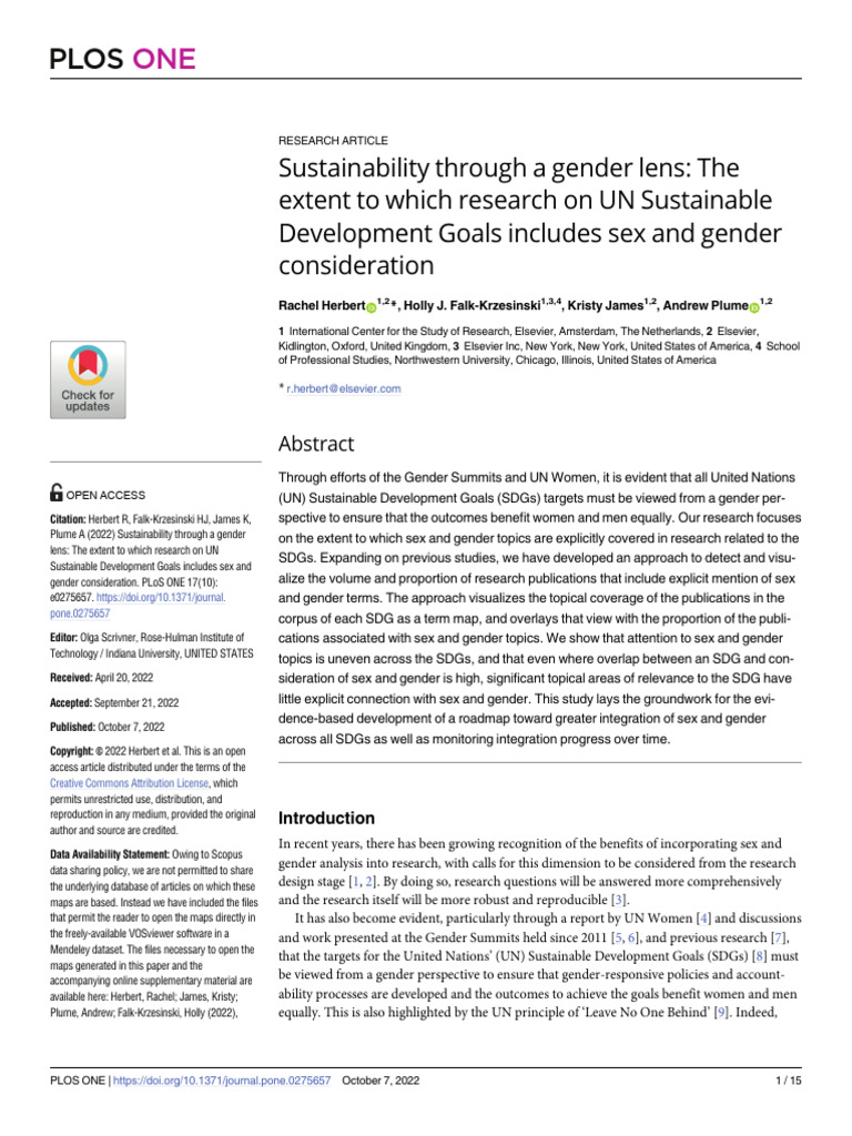 Sustainability Through A Gender Lens | PDF | Gender | Gender Studies
