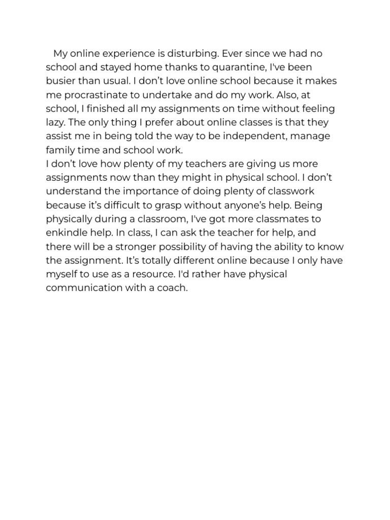 My Online Learning Experience | PDF