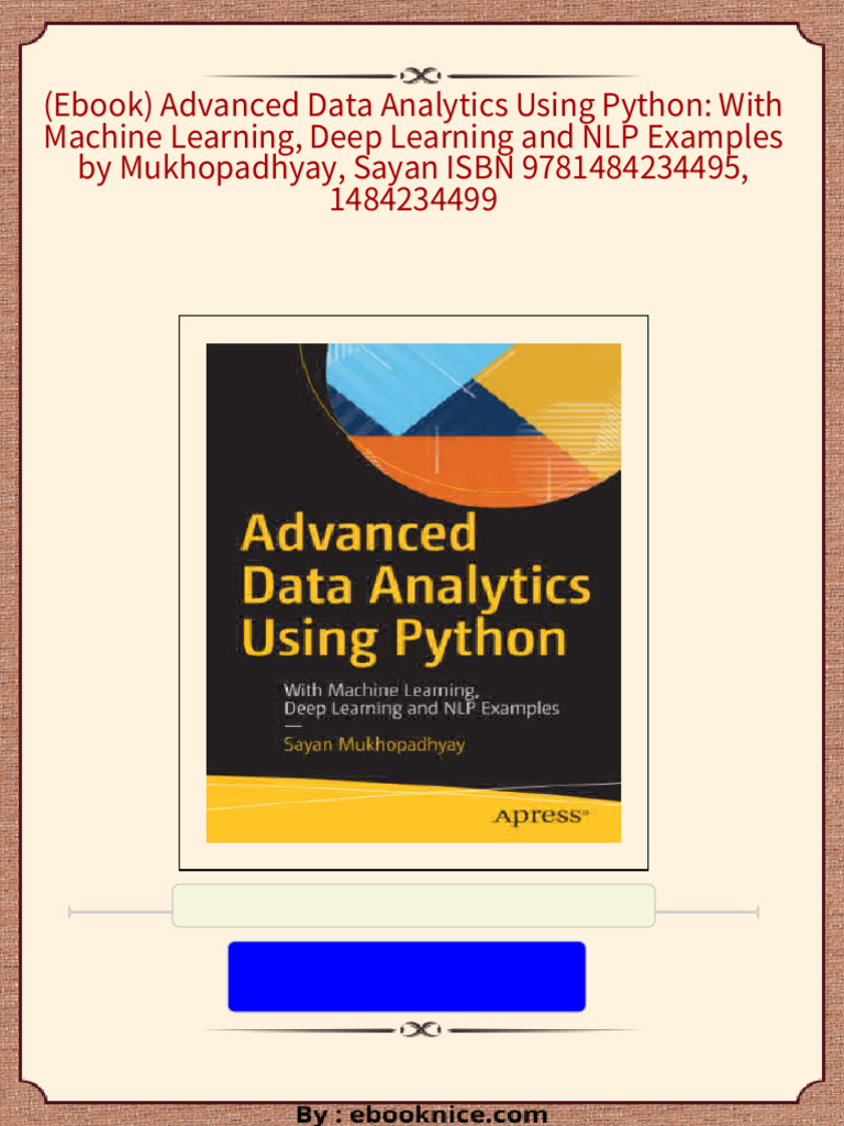 [FREE PDF sample] (Ebook) Advanced Data Analytics Using Python: With ...