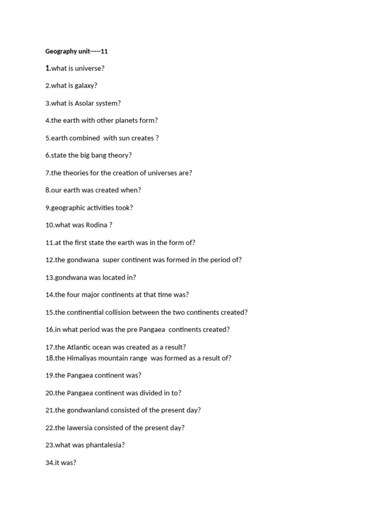 Geography Workshett | PDF | Geologic Time Scale | Climate
