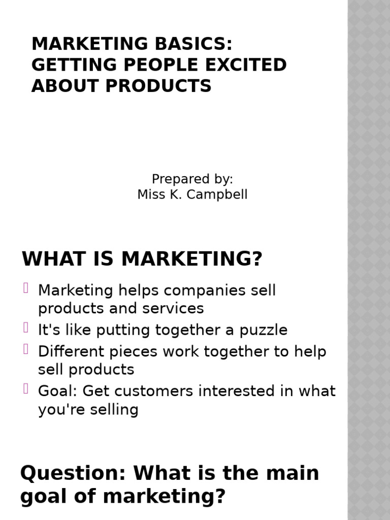 Marketing Basics: Engaging Customers | PDF | Marketing | Promotion And ...