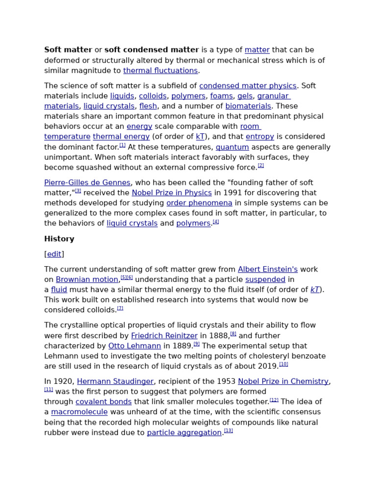 soft matter | PDF | Soft Matter | Applied And Interdisciplinary Physics