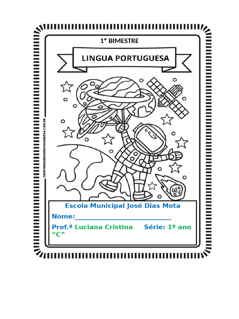 Capa 1º Bimestre - Língua Portuguesa | PDF
