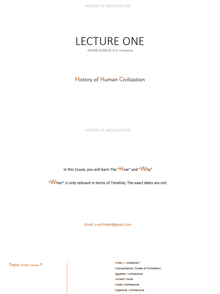 LECTURE - 01 - History of Human Civilization | PDF | Anno Domini ...
