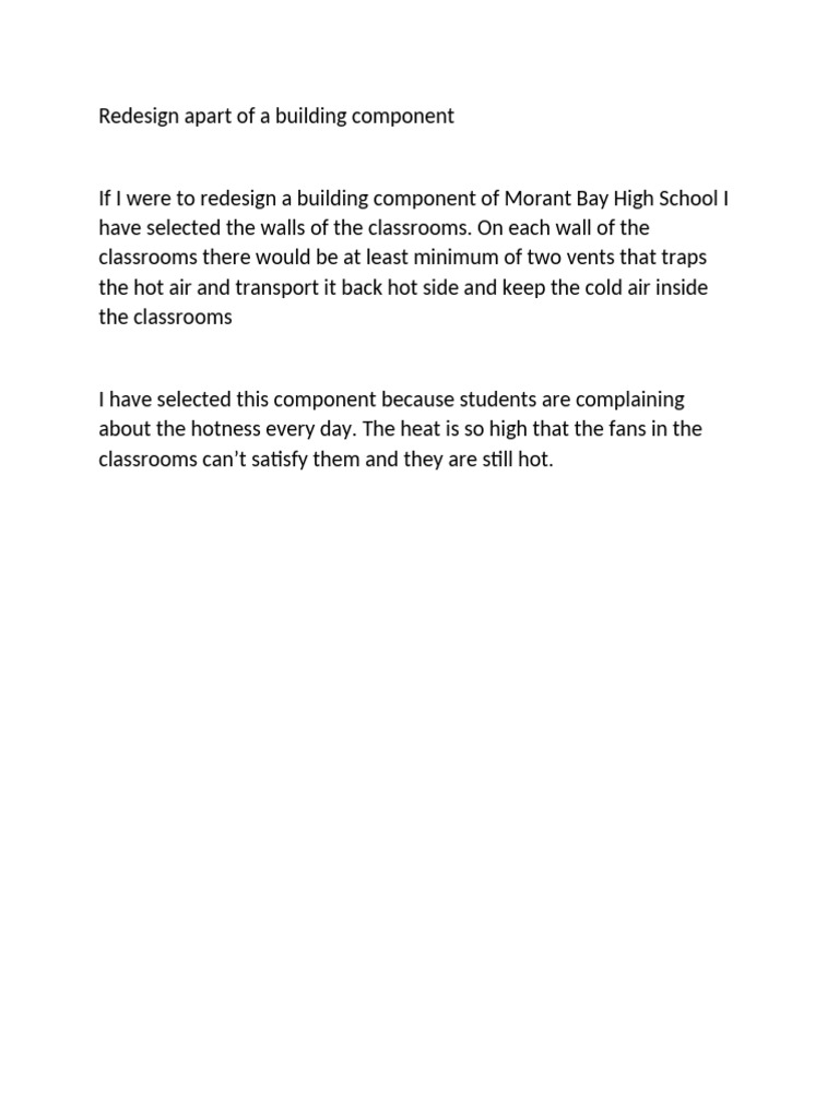 Redesign Apart of A Building Component | PDF