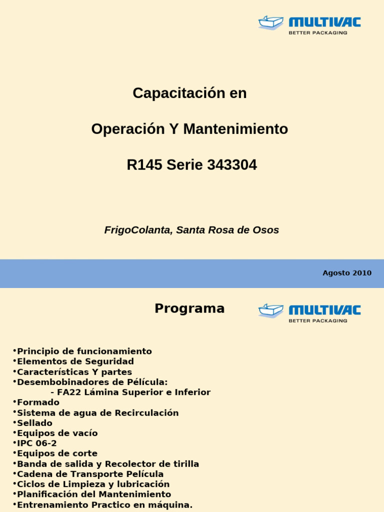 Capacitación Mantenimiento R145 FrigoColanta | PDF | Bomba | Engranaje