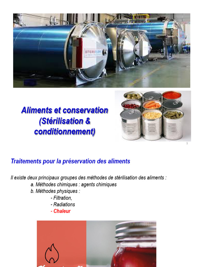 Stérilisation des Aliments en IAA | PDF | Stérilisation (microbiologie)