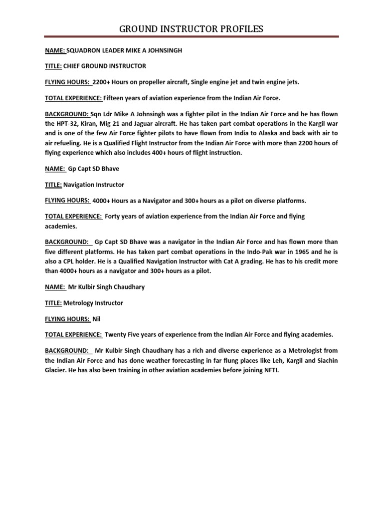 Ground Insctructor Facts | PDF