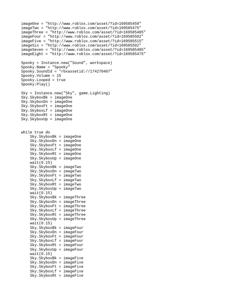 Spooky Skybox Animation Script | PDF