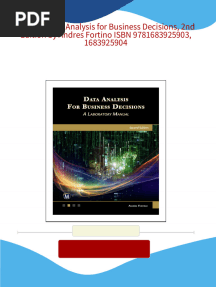 PDF (Ebook) Data Analysis for Business Decisions, 2nd Edition by Andres Fortino ISBN 9781683925903, 1683925904 download