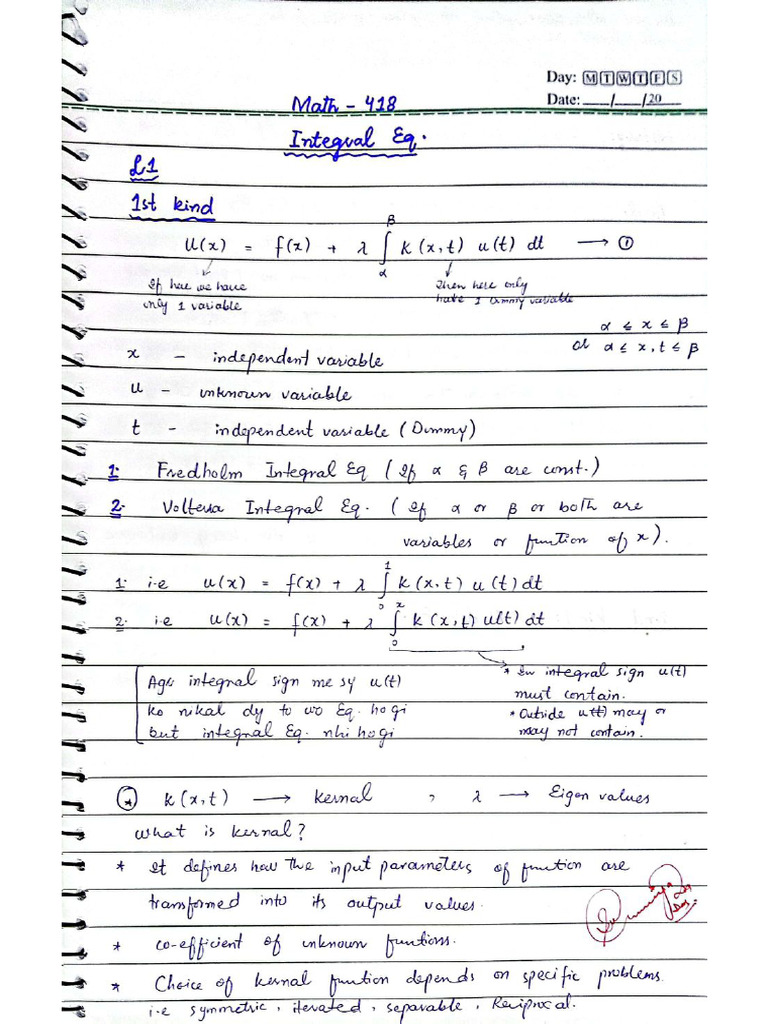 Math-418 Integral Eq | PDF