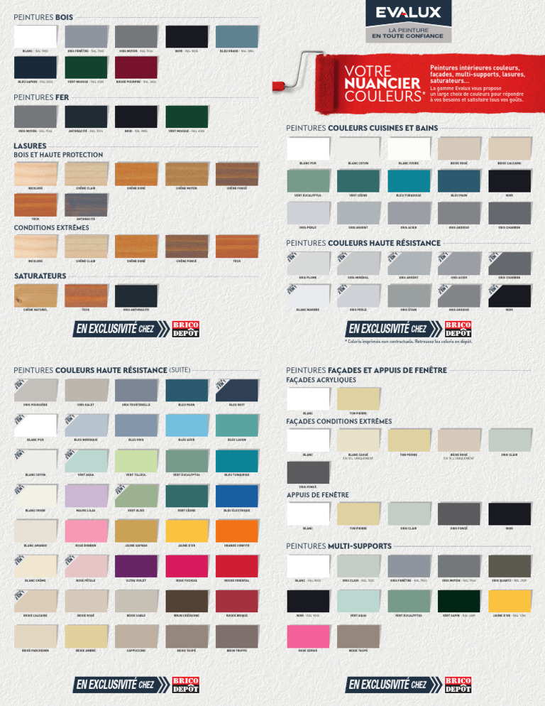 Nuancier Peintures Evalux 2 en 1 | PDF | Gris | Bleu