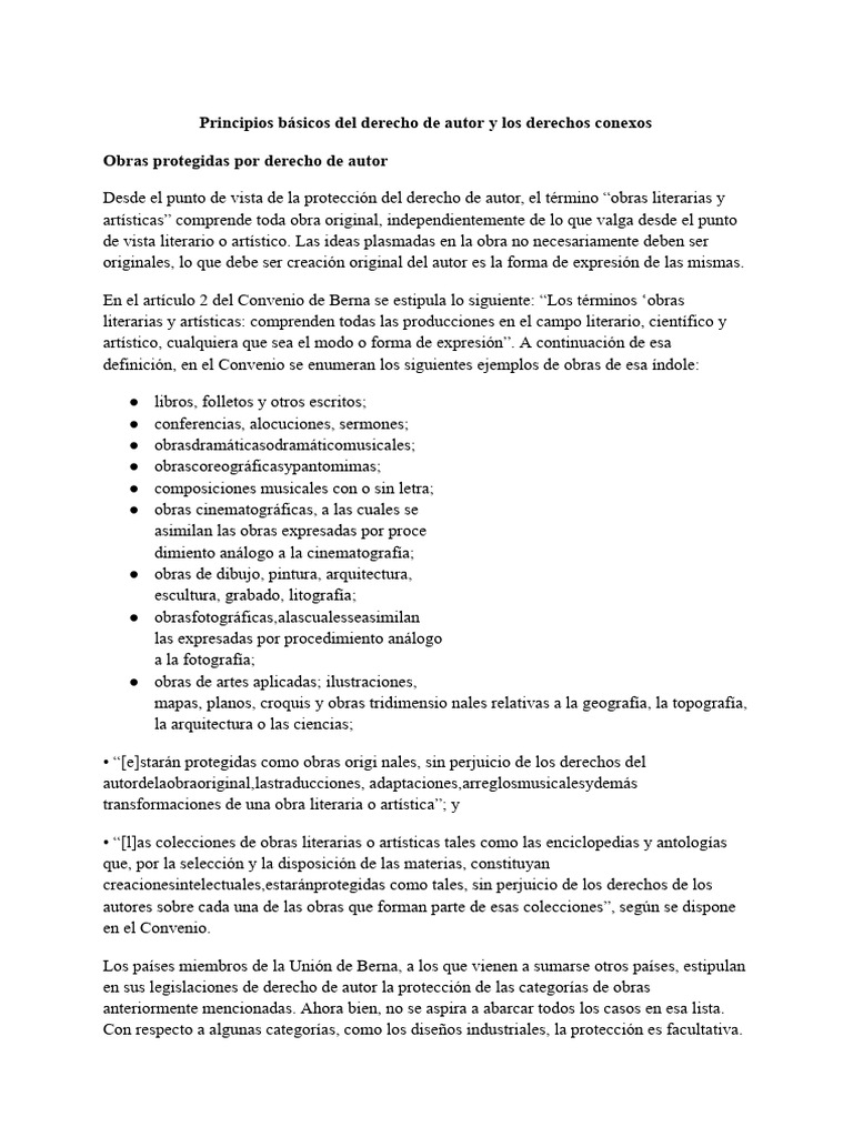 Derechos de autor: Principios y protección | PDF | Derechos de autor