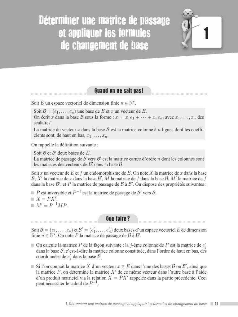 Matrices de passage et changement de base PDF — free download