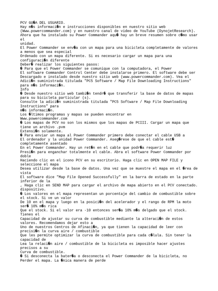 Guía de Usuario del Power Commander PCV | PDF | Red eléctrica