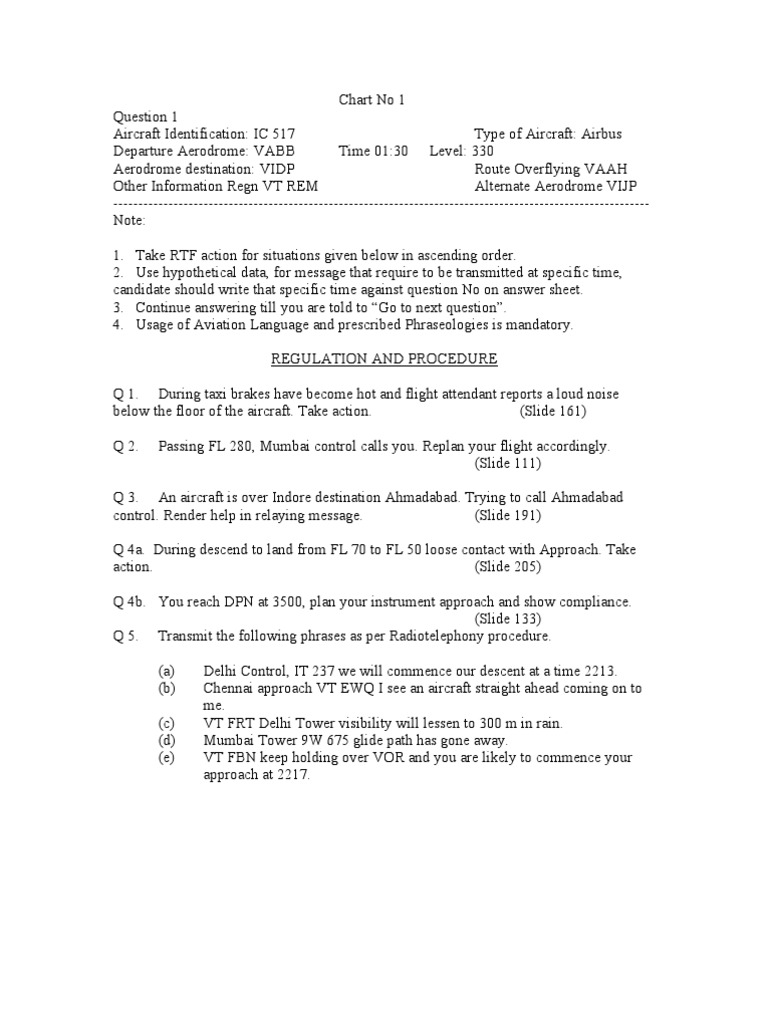 Question | PDF | Air Traffic Control | Instrument Flight Rules
