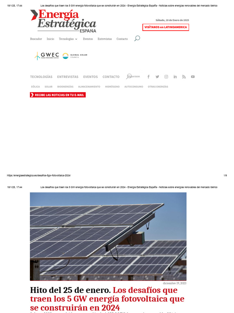 Desafíos de 5 GW en fotovoltaica 2024 | PDF | Fotovoltaica | Energía solar