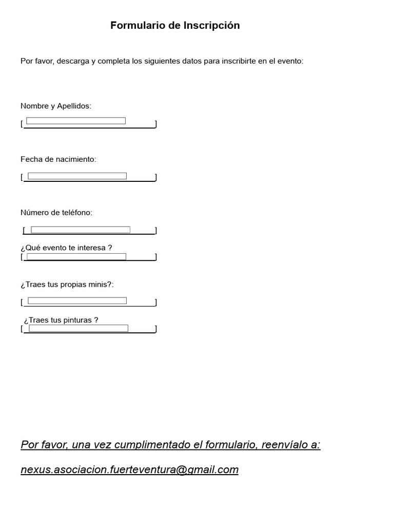 Formulario Generico Rellenable | PDF