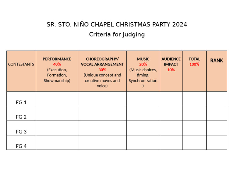 2024 Christmas Party Contest Criteria | PDF
