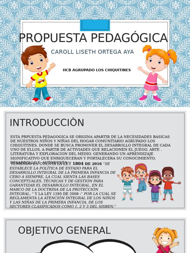 Propuesta Pedagogica Caroll Ortega | PDF | Educación de la primera ...