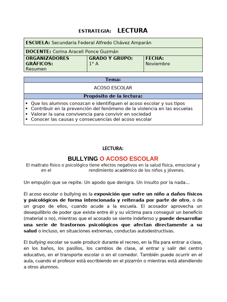 Prevención del Acoso Escolar en Secundaria | PDF | Violencia | Intimidación