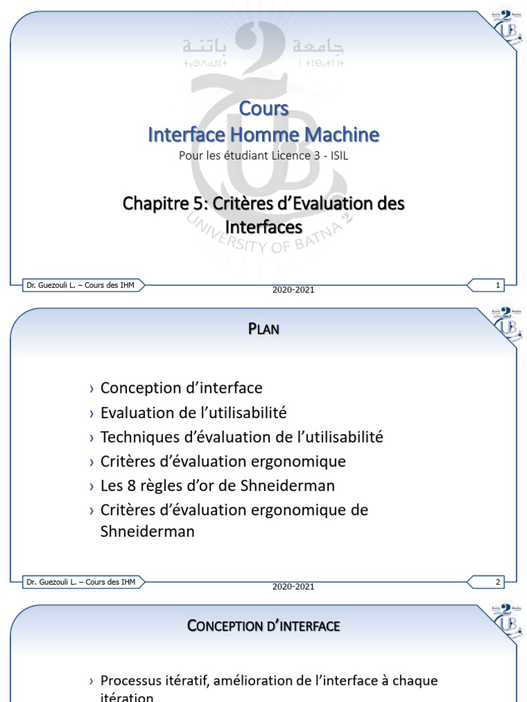 Évaluation des Interfaces Homme-Machine | PDF | Utilisabilité ...