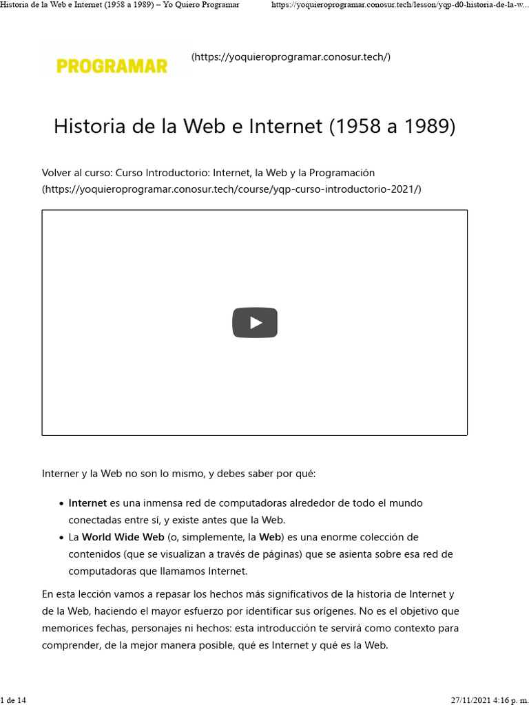 01 Historia Internet | PDF | Conjunto de protocolos de internet | Red ...