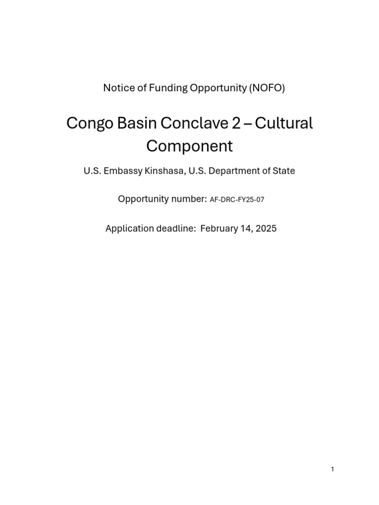 2025 NOFO Congo Basin Conclave II - Cultural Component - AF PDPA ...