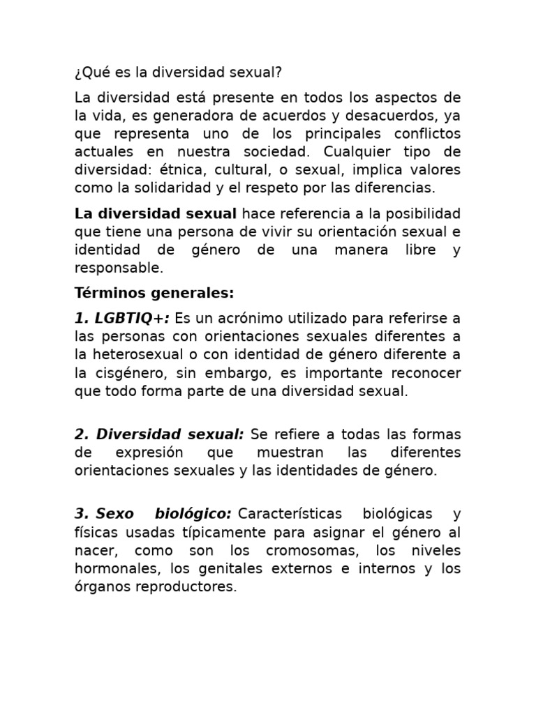 Guía Completa sobre Diversidad Sexual | PDF | Identidad de género ...
