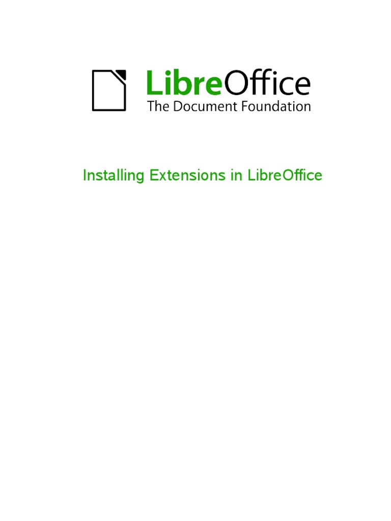 Installing Extensions in Libreoffice | PDF