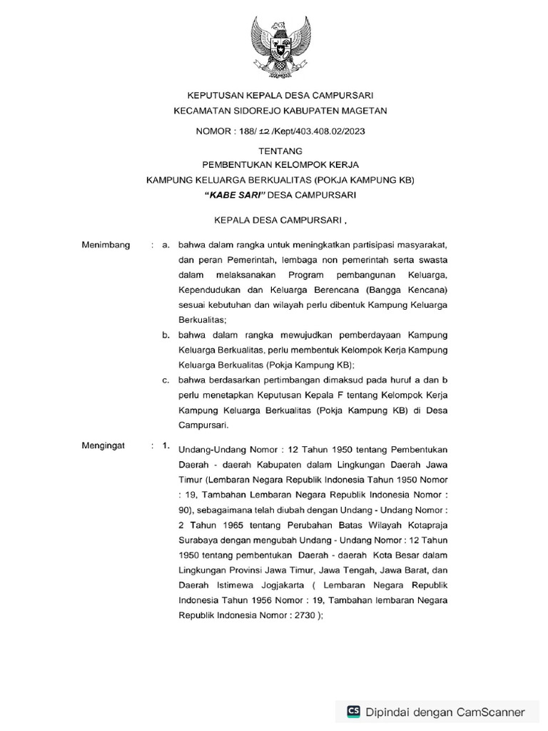 Contoh SK - KPKB - Terbaru | PDF
