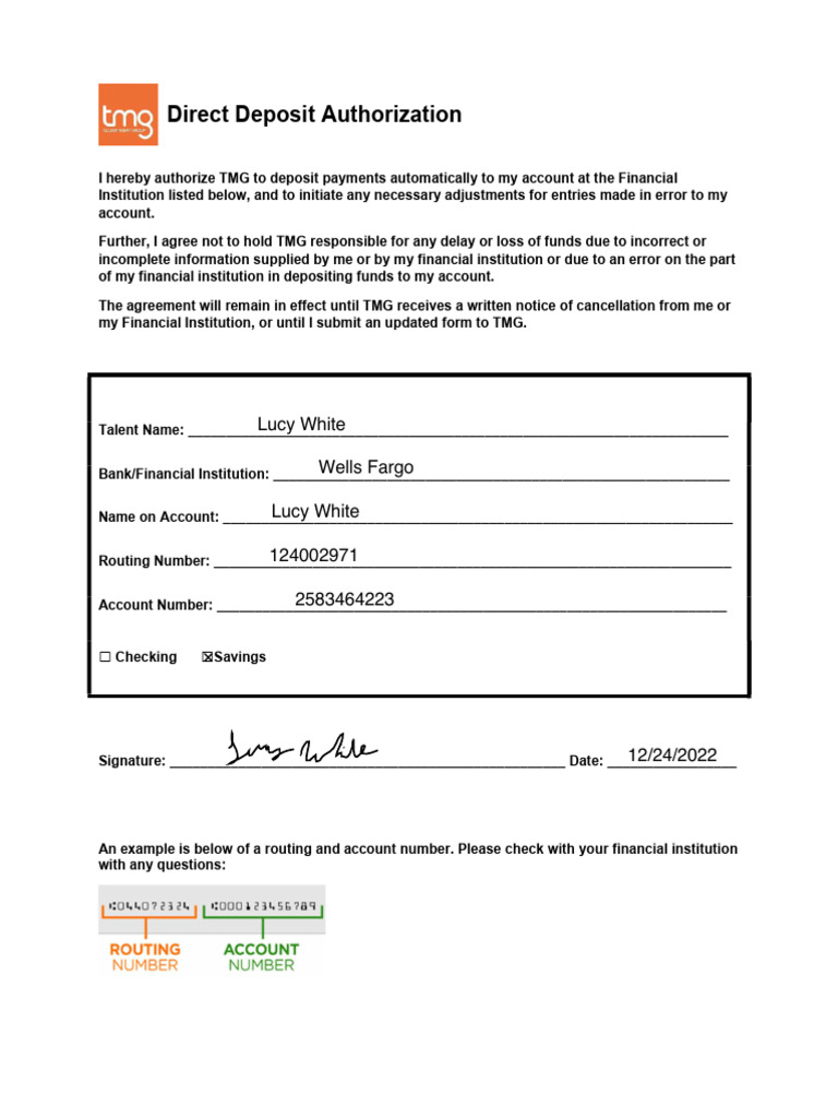 Direct Deposit Authorization | PDF