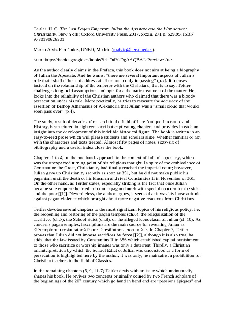 Fernaìndez On Teitler With Tracked Changes | PDF | Paganism
