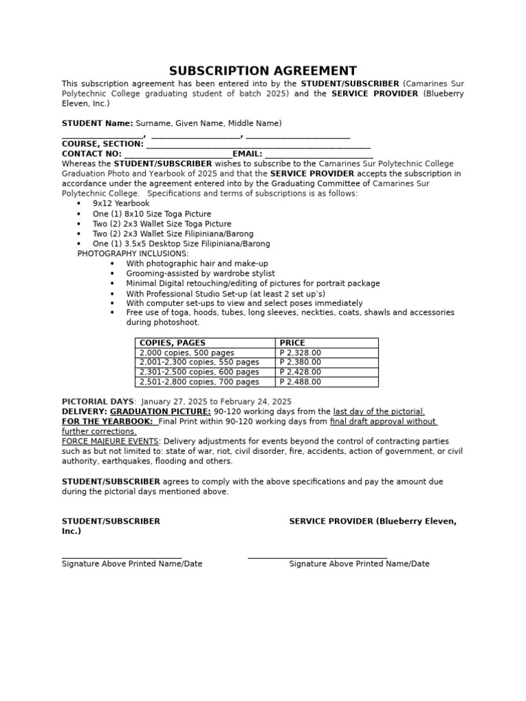 Subscription Agreement | PDF