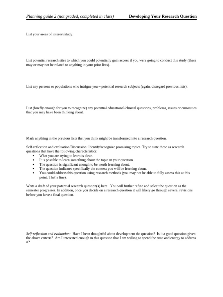 Research Question Development Guide | PDF