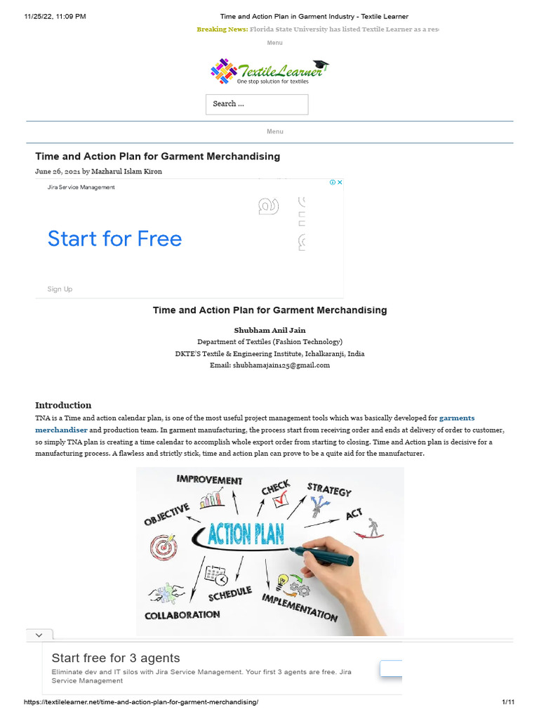 Time and Action Plan for Garment Merchandising | PDF | Textiles | Clothing